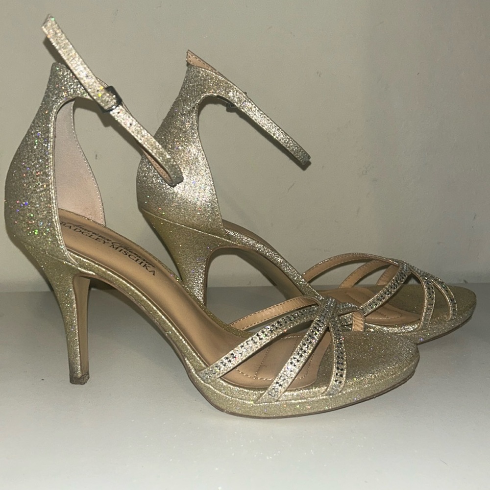 Gold prom heels size 8.5.
